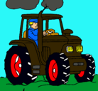 Dibujo Tractor en funcionamiento pintado por cristian14