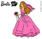 Dibujo Barbie vestida de novia pintado por Beatriz8