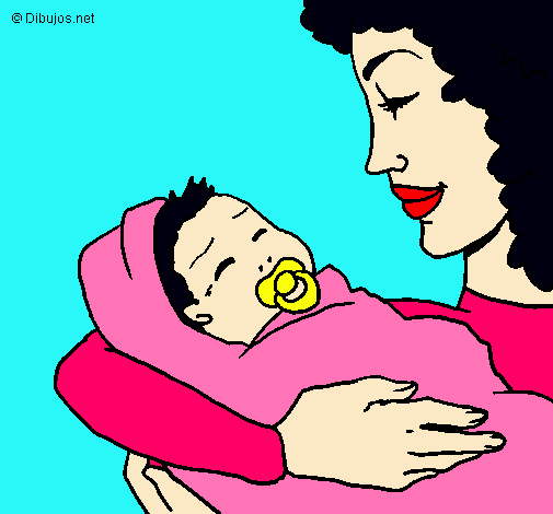 Dibujo Madre con su bebe II pintado por divis