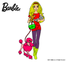 Dibujo Barbie con sus mascotas pintado por vickita