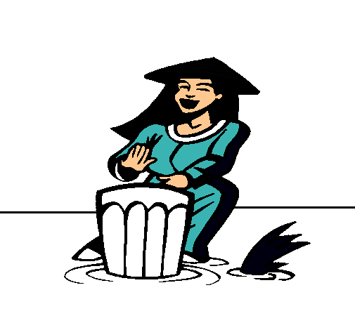 Mujer tocando el bongó