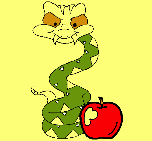 Serpiente y manzana