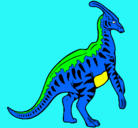 Dibujo Parasaurolofus con rayas pintado por chochi