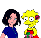 Dibujo Sakura y Lisa pintado por o-omolly