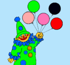 Dibujo Payaso con globos pintado por freet