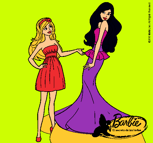 Dibujo Barbie estrena vestido pintado por Ester