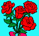 Dibujo Ramo de rosas pintado por fresa