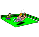 Dibujo Lucha en el ring pintado por donova