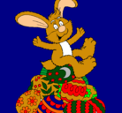Dibujo Conejo de Pascua pintado por galeano
