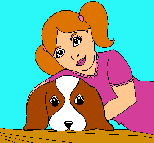 Dibujo Niña abrazando a su perro pintado por SheilaCF