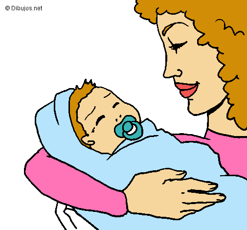 Dibujo Madre con su bebe II pintado por makmi
