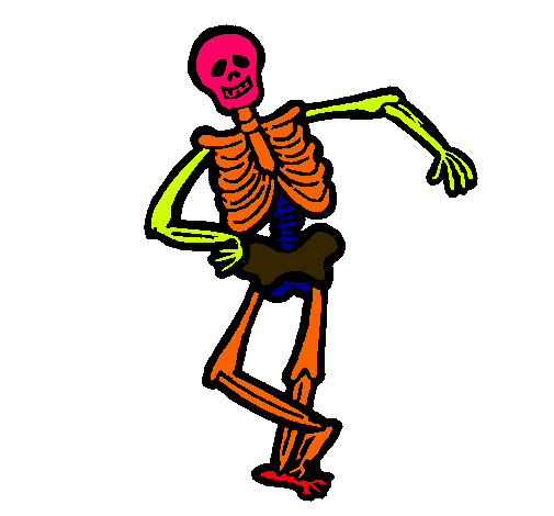Dibujo Esqueleto contento pintado por mariapucel
