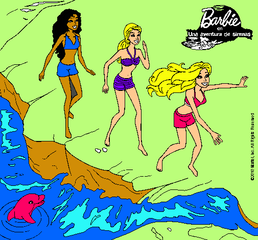 Barbie y sus amigas en la playa