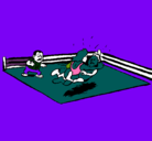 Dibujo Lucha en el ring pintado por eleazar