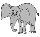 Dibujo Elefante feliz pintado por Mono