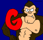 Dibujo Gorila pintado por matrix