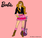 Dibujo Barbie rockera pintado por isluadual