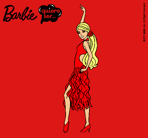 Dibujo Barbie flamenca pintado por jesuca