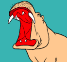 Dibujo Hipopótamo con la boca abierta pintado por dhsvfkw