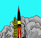 Dibujo Lanzamiento cohete pintado por YAGUITO