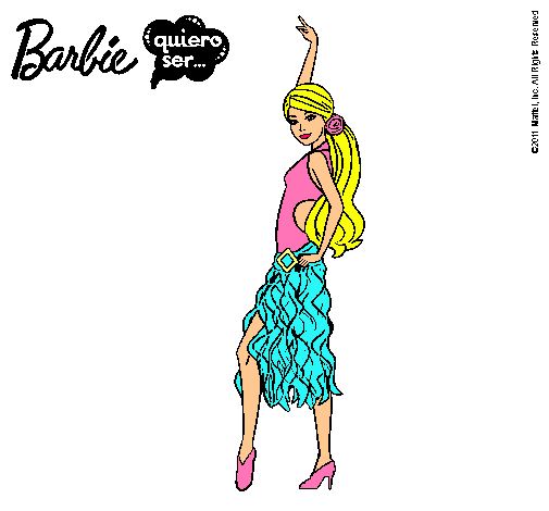 Dibujo Barbie flamenca pintado por areymimarchena