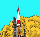 Dibujo Lanzamiento cohete pintado por aingeru