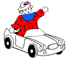 Dibujo Muñeca en coche descapotable pintado por aaxvyu