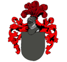 Dibujo Escudo de armas y casco pintado por anon