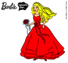 Dibujo Barbie vestida de novia pintado por areymimarchena