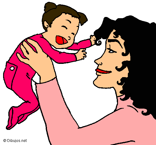 Dibujo Madre con su bebe pintado por makmi