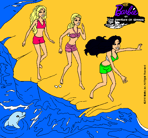 Barbie y sus amigas en la playa