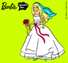 Dibujo Barbie vestida de novia pintado por lourdes120