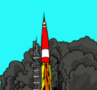 Dibujo Lanzamiento cohete pintado por JUANDAVID900