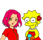 Dibujo Sakura y Lisa pintado por victoria36