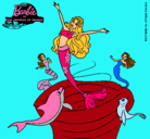Dibujo Barbie sirena contenta pintado por Noarrr