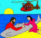 Dibujo Rescate ballena pintado por melany689234