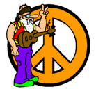 Dibujo Músico hippy pintado por telephonsefr