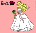 Dibujo Barbie vestida de novia pintado por -Andrea