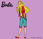 Dibujo Barbie con look casual pintado por merrymerry