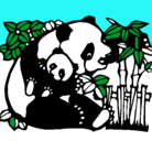 Dibujo Mama panda pintado por jjuu