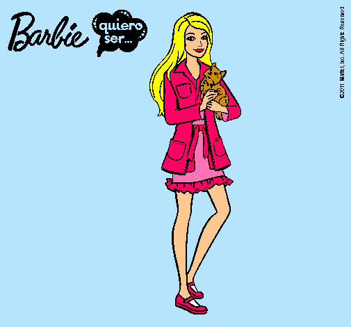 Barbie con un gatito