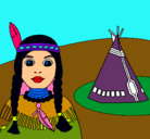 Dibujo India y tepee pintado por u5yyh