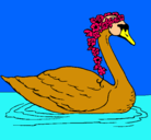Dibujo Cisne con flores pintado por Regis