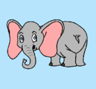 Dibujo Elefante pequeño pintado por dumbo