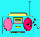 Dibujo Radio cassette 2 pintado por enyerlyn