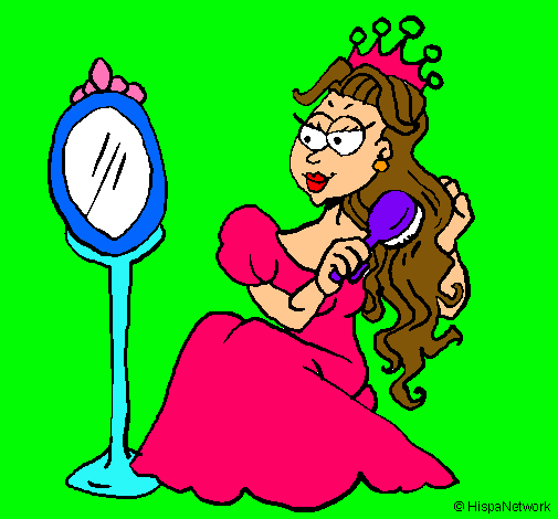 Dibujo Princesa y espejo pintado por sarai