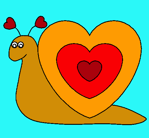 Dibujo Caracol corazón pintado por isaacespon