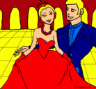 Dibujo Princesa y príncipe en el baile pintado por amalia