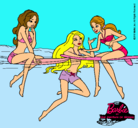Dibujo Barbie y sus amigas pintado por ginella