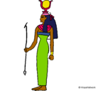 Dibujo Hathor pintado por EmyTeCorazon